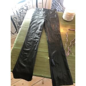 Zara NWOT Black Faux Leather Flare Pants - Size M